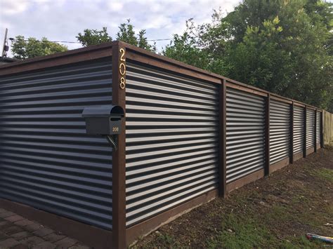 corrugated metal privacy fence